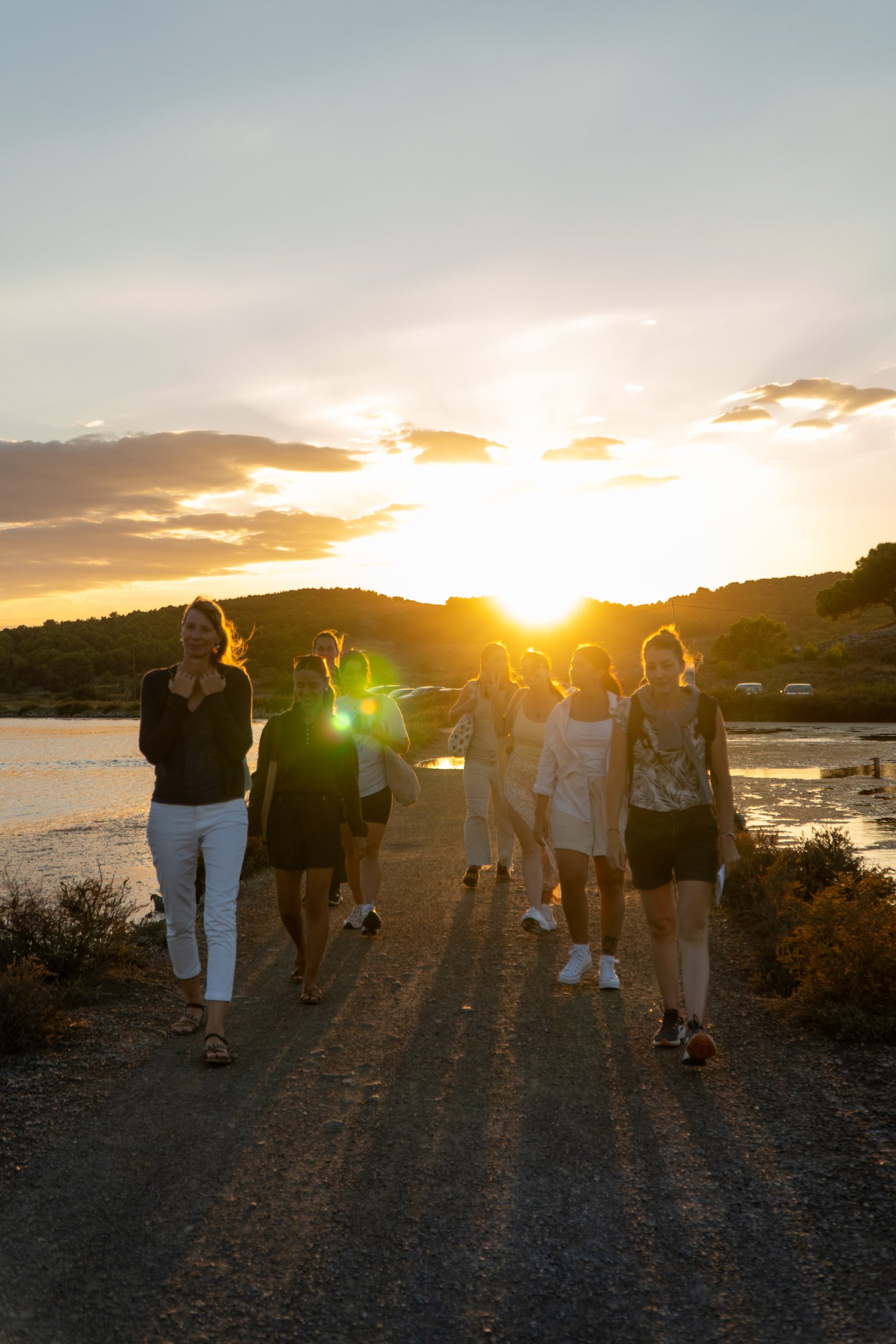 Les Grand'Ames réunies au coucher du soleil